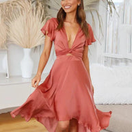 WW | Elegantes Satinkleid mit Bindeband