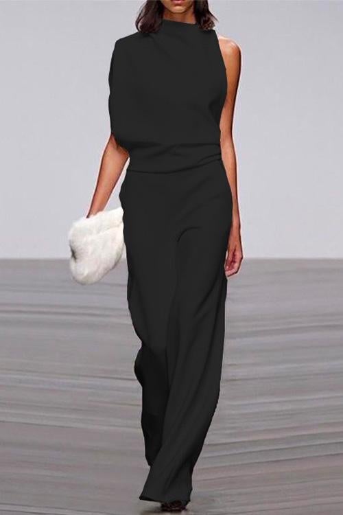 WW | Rosiedress Ein Schulter Taille Weitbeiniges Jumpsuit