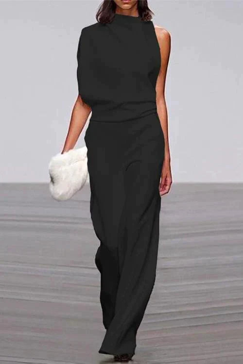 W&W Mode | Rosiedress Cowl Neck One Shoulder Batwing Sleeve Party Suit