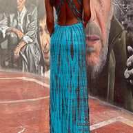 WW | Rosiedress Criss Cross Offene Rücken Bindung Färbung Maxi Kleid