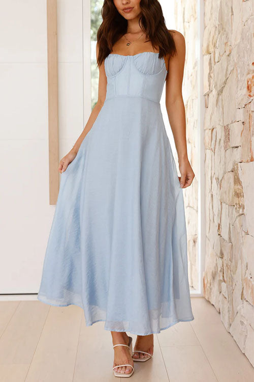 W&W Mode | Rosiedress Rückenfrei Schnürung Fließende Maxi Cami Kleid