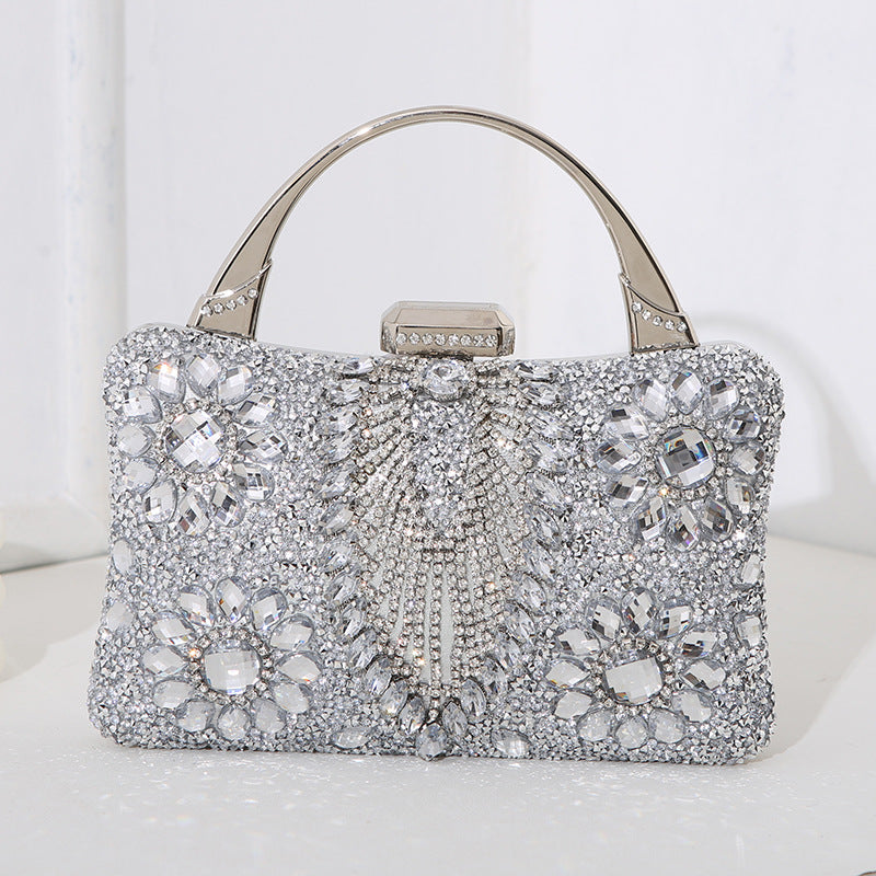 W&W Mode metallische handgefertigte Diamant-inlay-Abendtasche