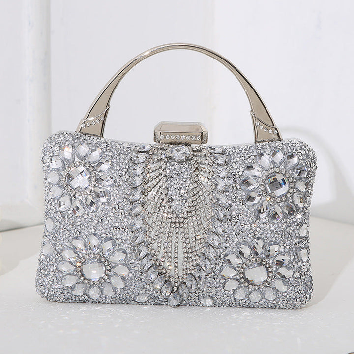 W&W Mode metallische handgefertigte Diamant-inlay-Abendtasche