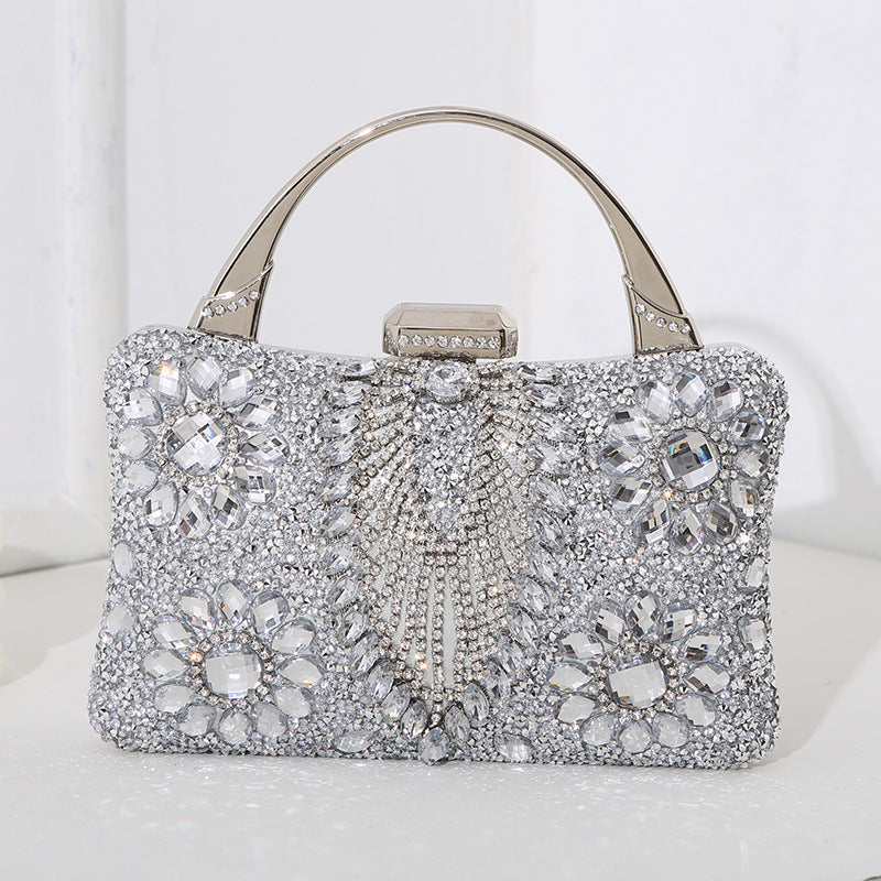 Wolff metallische handgefertigte Diamant-inlay-Abendtasche