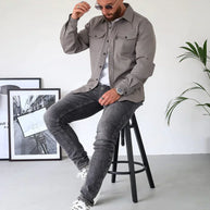 WW | Premium-Jacke mit Knopfverschluss für Herren | Stylische und bequeme Jacke