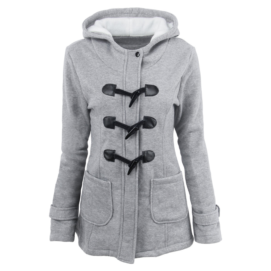 Damen Dufflecoat mit Kapuze und praktischen Taschen WW