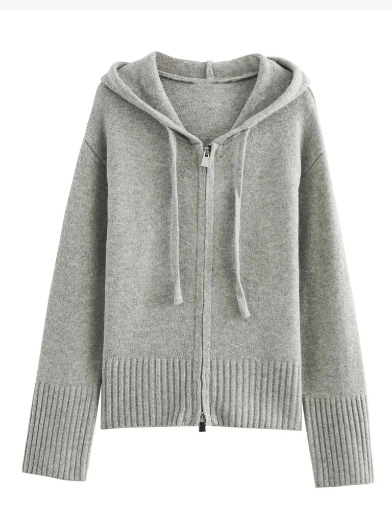 WW | Strickjacke Mit Kapuze Und Reißverschluss