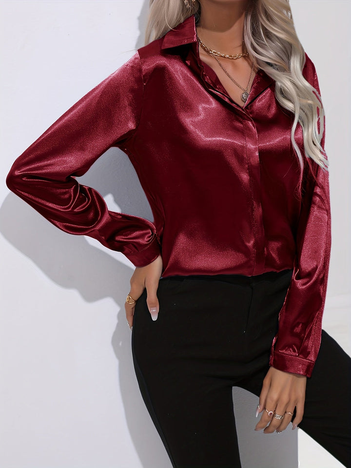 W&W Mode | Schicke Herbst Elegante Satin Bluse für Frauen