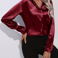 WW | Schicke Herbst Elegante Satin Bluse für Frauen