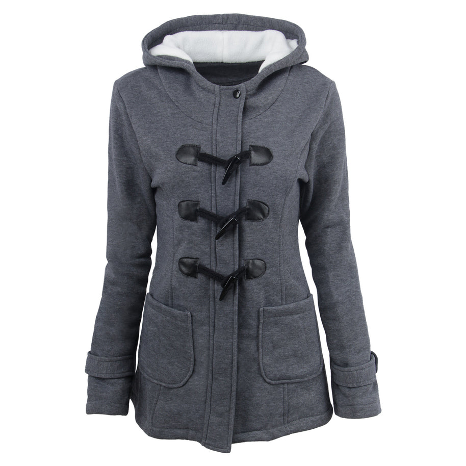 Damen Dufflecoat mit Kapuze und praktischen Taschen WW
