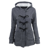 Damen Dufflecoat mit Kapuze und praktischen Taschen WW