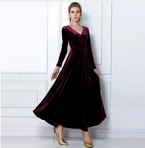 W&W Mode | Glamorous Chic Kleid mit verdicktem V-Ausschnitt