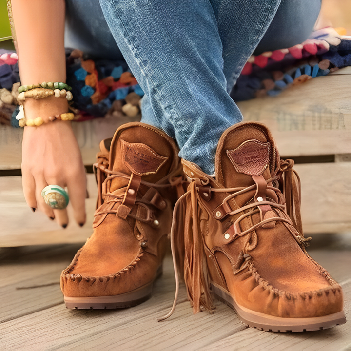 Damen leichte Wildlederstiefel mit rutschfester Sohle