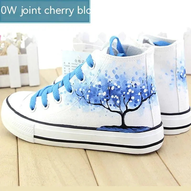 WW | Handgeschilderde hoge stof sneakers