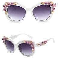 WW | Exquisite Damen Sonnenbrille Mit Blumenmuster