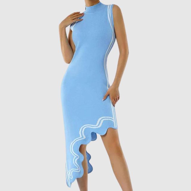 WW | Ärmelloses Kleid mit Kontrastpaspelierung