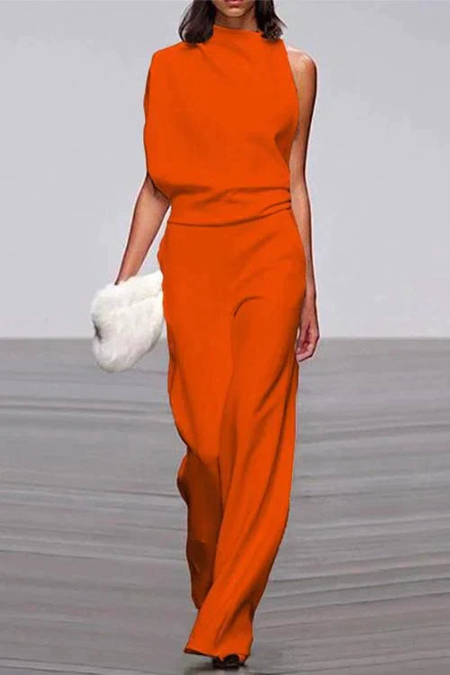 W&W Mode | Rosiedress Cowl Neck One Shoulder Batwing Sleeve Party Suit