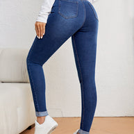WW | Olivgrüne High Waist Slim Fit Jeans Mit Stretch Denim