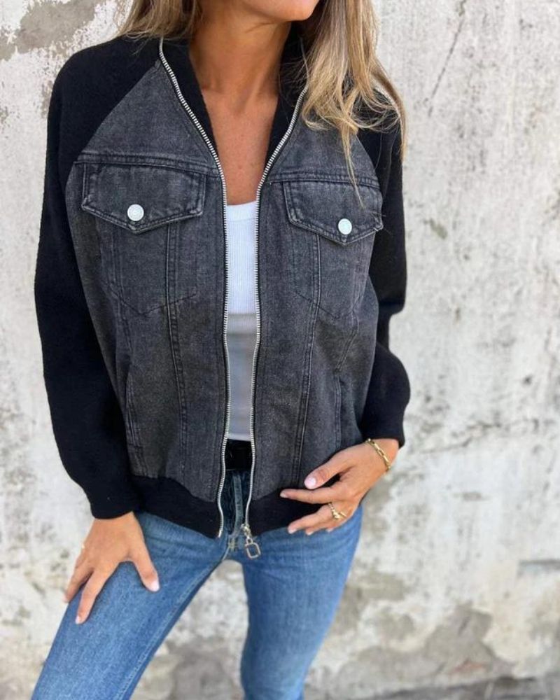 WW | Moderne Jacke Aus Denim Stoff