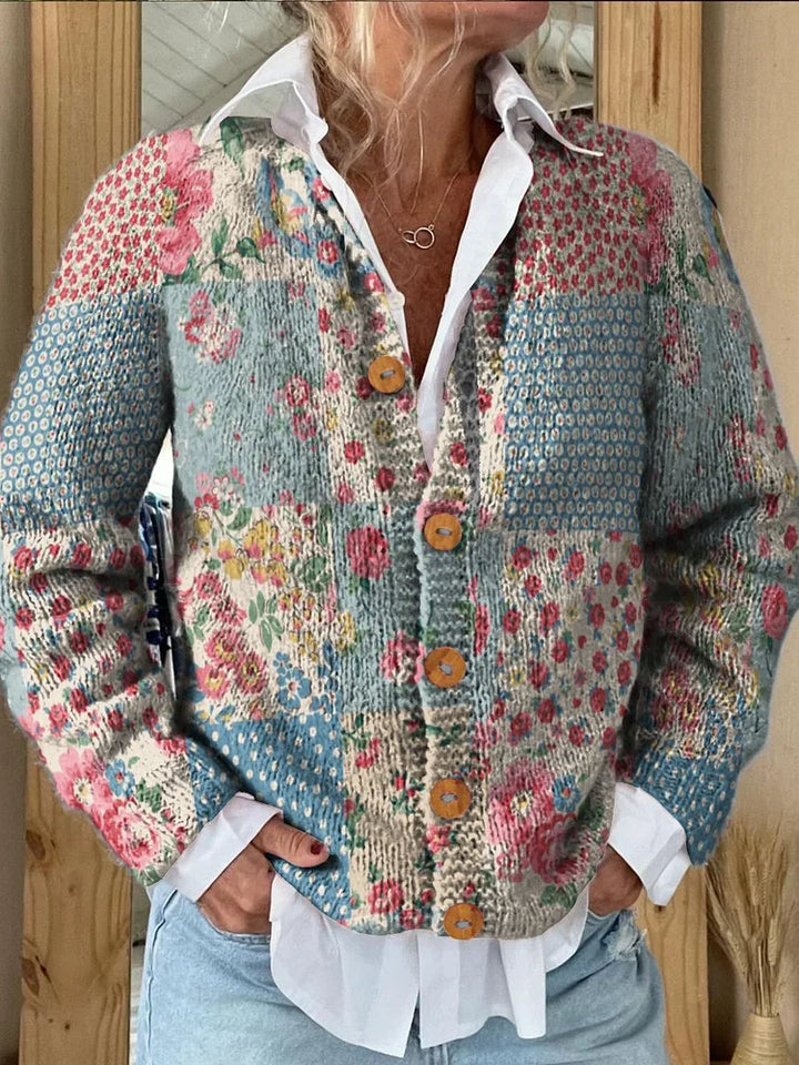 W&W Mode | Strickjacke mit Blumenmuster