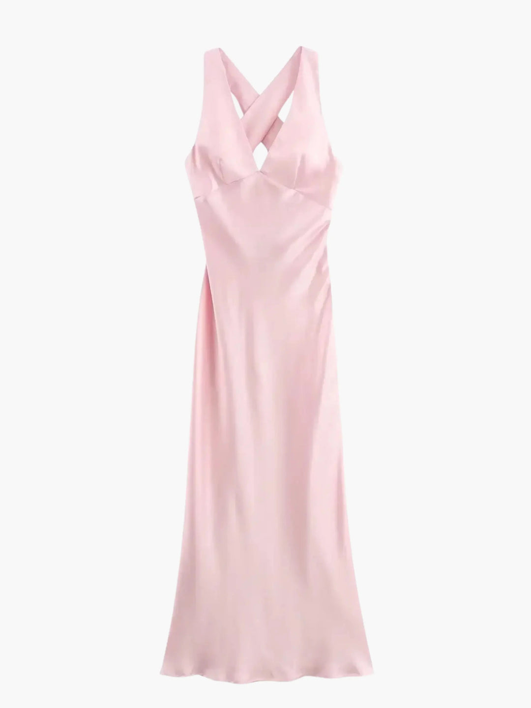 W&W Mode | Elegantes Satin Kleid Mit Kreuzdetail