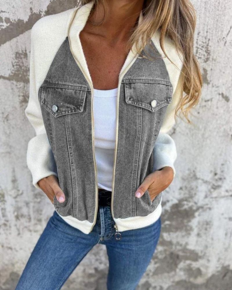 WW | Moderne Jacke Aus Denim Stoff