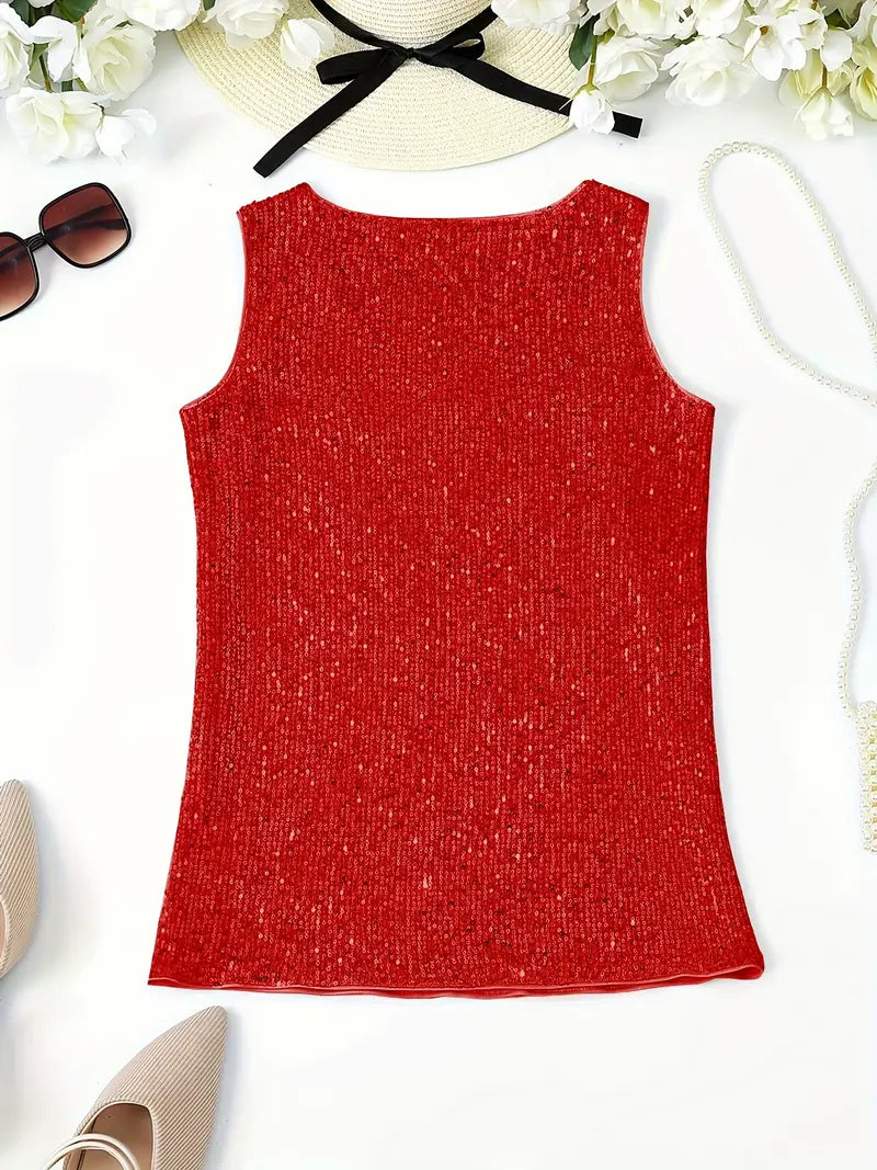 WW | Elegantes Ärmelloses Top mit Pailletten