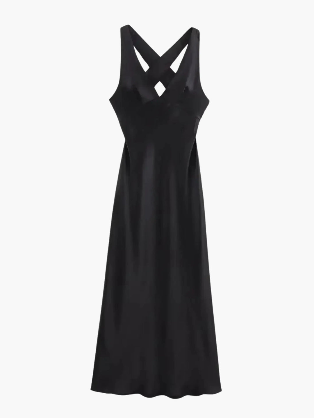 W&W Mode | Elegantes Satin Kleid Mit Kreuzdetail