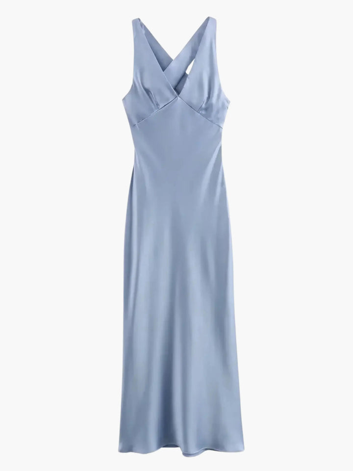 W&W Mode | Elegantes Satin Kleid Mit Kreuzdetail