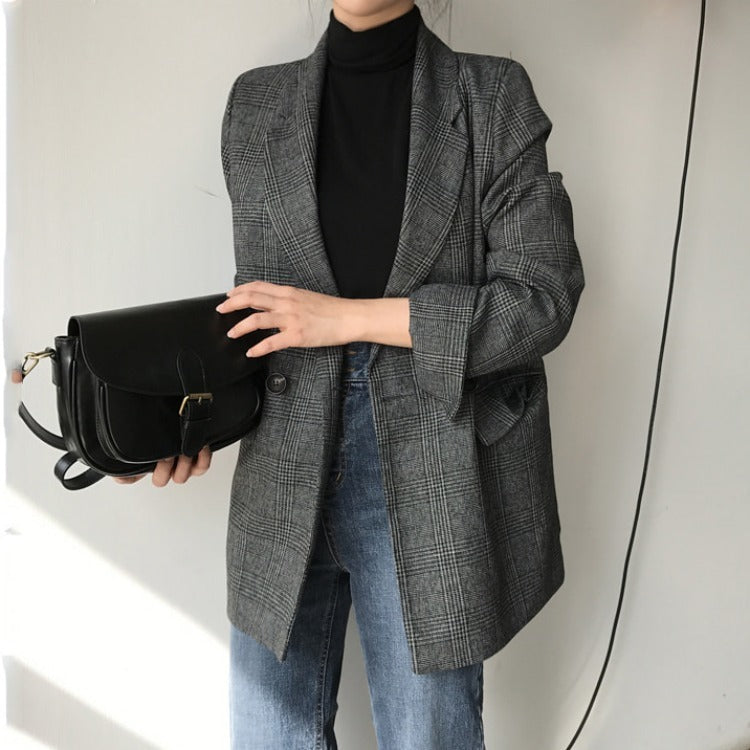WW | blazer mit karierter jacke
