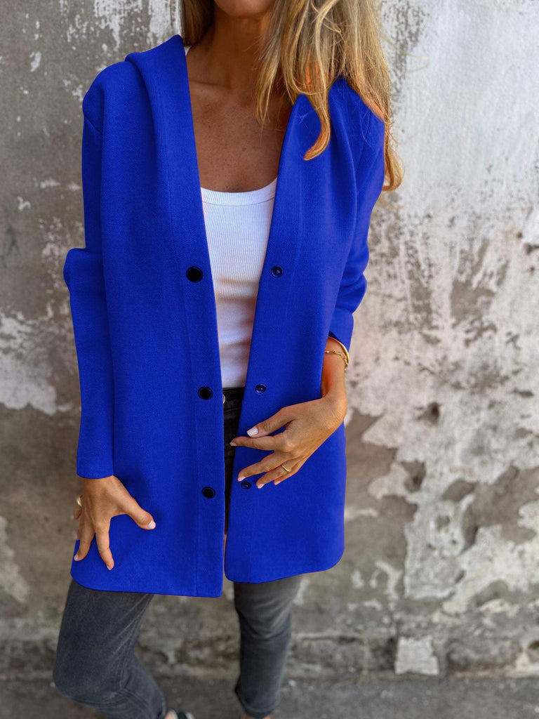 WW - Lässige Einreiher Blazer Mit Kapuze