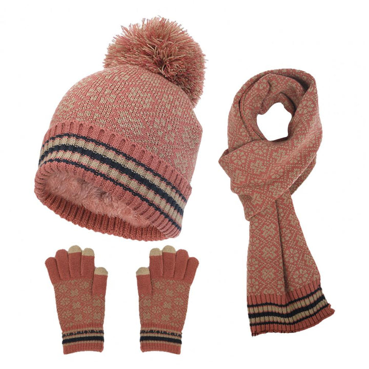 W&W Mode | Lässiges Herbst Winter 4-teiliges Warmes Strickset für Frauen