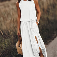 WW | Damen Schwarzes Modal Boho Maxikleid Farben