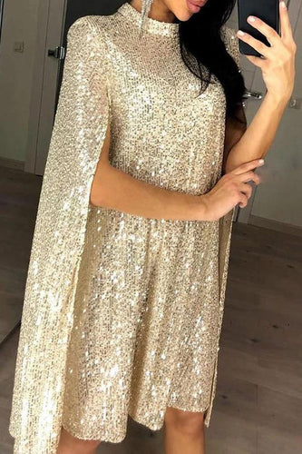 WW | Wine Me And Dine Me Pailletten Cape Kleid