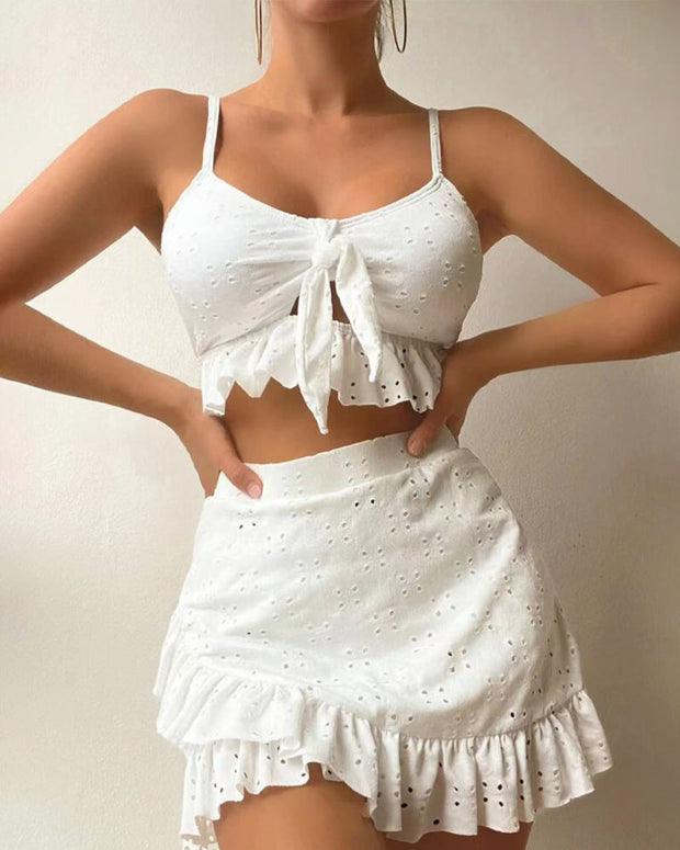 WW | Dreiteiliges Bikiniset mit Rock