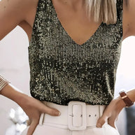 WW | Elegantes Ärmelloses Top mit Pailletten