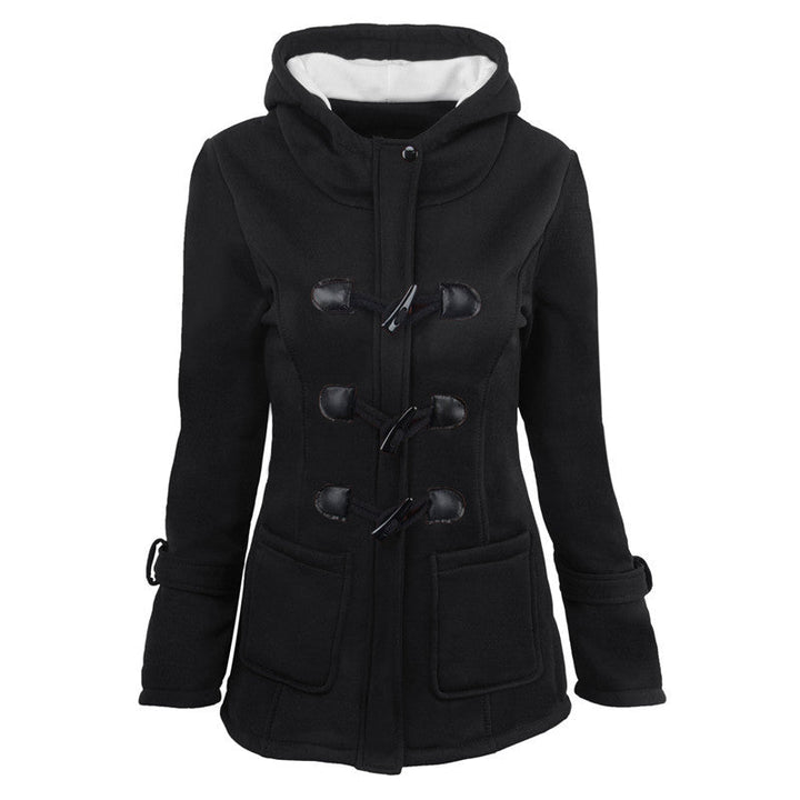 Damen Dufflecoat mit Kapuze und praktischen Taschen W&W Mode