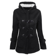 Damen Dufflecoat mit Kapuze und praktischen Taschen WW