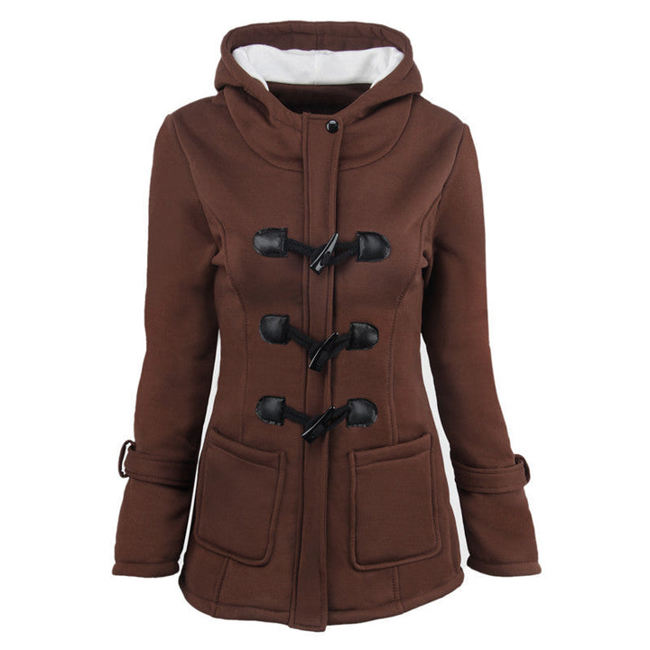 Damen Dufflecoat mit Kapuze und praktischen Taschen W&W Mode