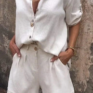 Paula | Blusen-Set aus Baumwolle und Leinen