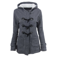 Damen Dufflecoat mit Kapuze und praktischen Taschen WW