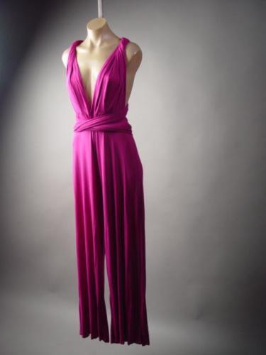 Damen eleganter Jumpsuit mit tiefem V-Ausschnitt und innovativer Wickeloptik WW