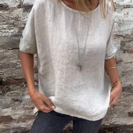 WW | Leichtes T-shirt Aus Baumwolle & Leinen