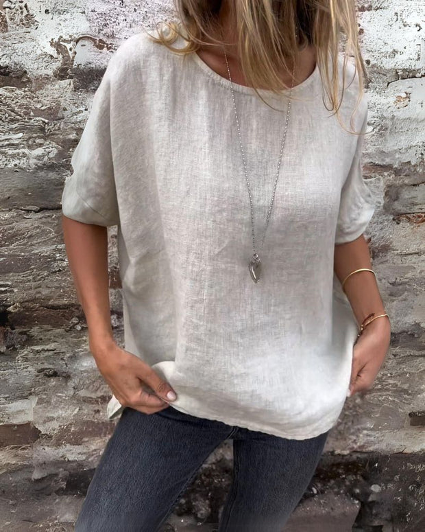 WW | Leichtes T-shirt Aus Baumwolle & Leinen