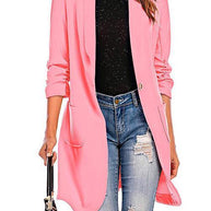 WW | Rosiedress 3/4 Ärmel Raffung Ein-Button Midi Cardigan