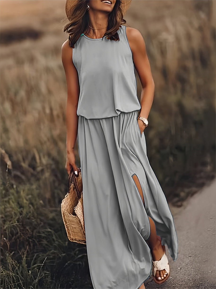 WW | Damen Schwarzes Modal Boho Maxikleid Farben