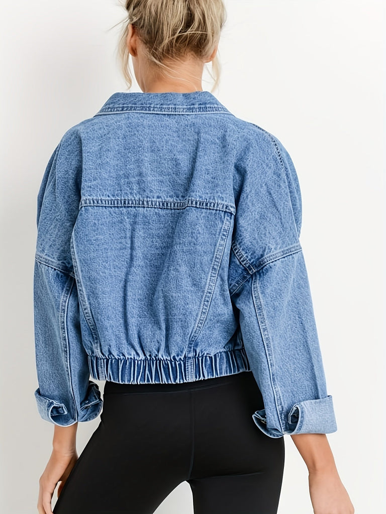 WW | Blaue Jeansjacken mit Kurzem Revers