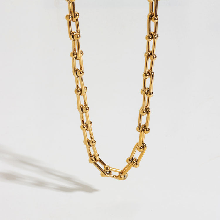 WW | Halskette U Förmiges Schloss Dicke Kette