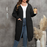 WW | Plus Size Langarm Taschen Cardigan