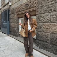 WW | Blazer - camel Farbe Damenjacke mit stilvollem Schnitt